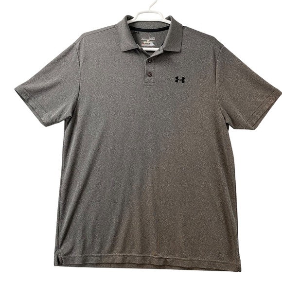 Under Armour Other - Under Armour HeatGear Mens XL Polo Shirt Charcoal Grey Heathered Loose Fit Golf